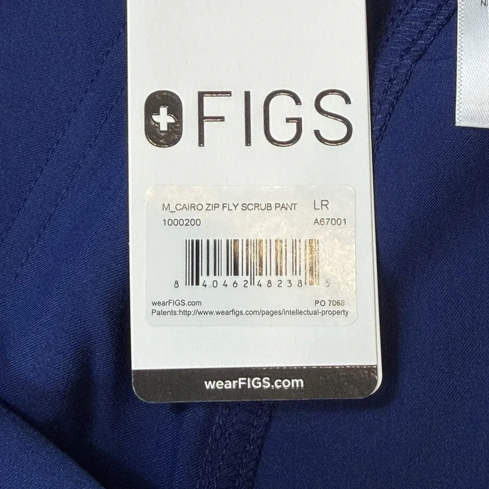 NWT FIGS Technical Collection Cairo Cargo Scrub Pants Navy Blue Sz Large PO#7068